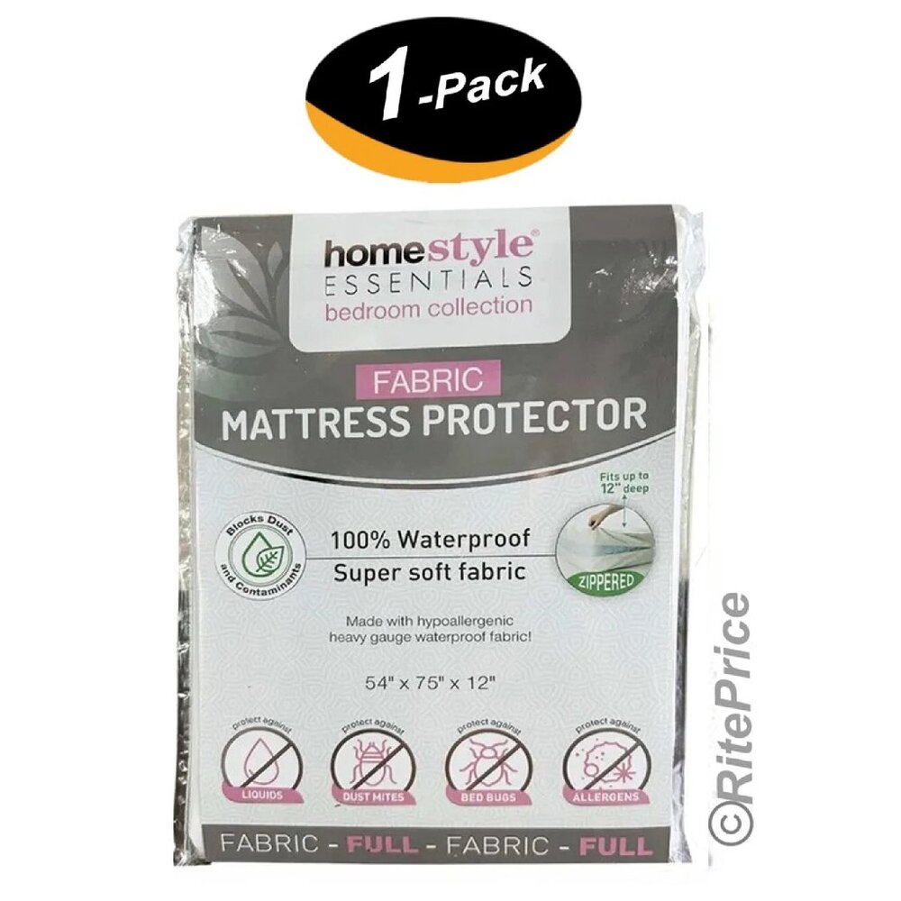 Fabric Full Size Mattress Protector 100% Waterproof Super Soft Old & New Package